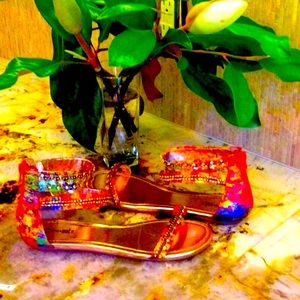 Fancy beaded multicolored sandals